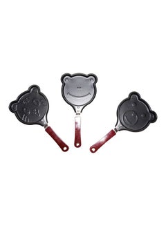 Buy 3-Piece Pancake Pan Set Black/Brown in Saudi Arabia