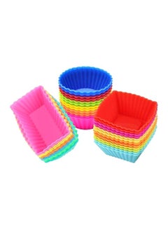 Buy 36-Piece Silicone Cupcake Baking Cup Set Multicolour in UAE