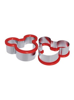 Buy 2-Piece Mickey Mouse Cookie Cutter Set Red/Silver in UAE