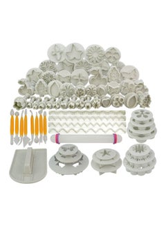 Buy 68-Piece Fondant Cake Decorating Modelling Tools White/Yellow/Pink in Saudi Arabia