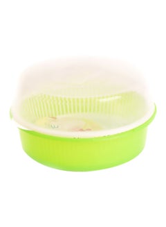 Buy Plastic Box With Lid Green/White 27cm in Saudi Arabia