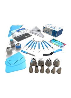 اشتري Cake Decorator 10 Russian ; Conical Icing Tips, 2 Couplers, 2 Reusable ; 6 Disposable Pipe Bags, 8 Model Tools, Scraper and Bonus Items Baking Decorating Tool Set متعدد الألوان في السعودية