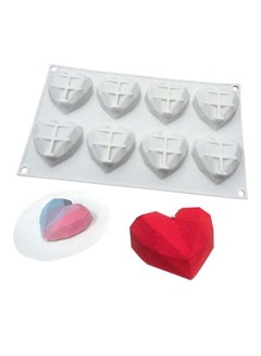 Buy Geometry Heart Shaped Silicone Mold White in Saudi Arabia