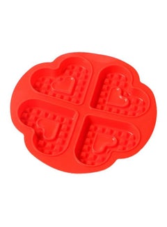 اشتري DIY Cake Mold 4 Double Love Biscuits Model Silicone Waffle Muffin Baking Tool Mold لون أحمر 63 غم في السعودية