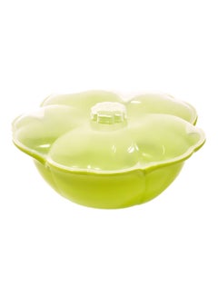 Buy Plastic Fruit Bowl With Lid Green in Saudi Arabia