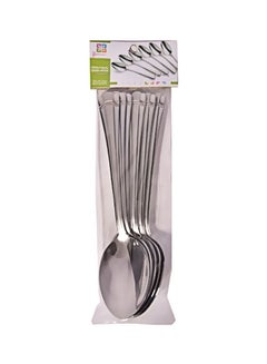 Buy 6-Piece Stainless Steel Spoon Set Silver in Egypt