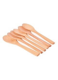 Buy 6-Piece Tableware Spoon Set Beige 17centimeter in UAE