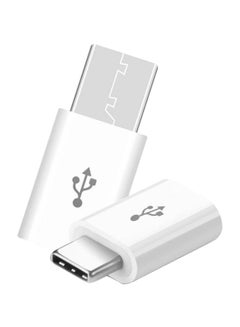 اشتري 2-Piece Micro Usb To Usb Type C Adapter أبيض في السعودية