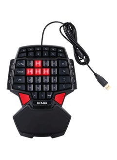 اشتري لوحة مفاتيح سلكية T9 احترافية للألعاب بمنفذ USB وباللغة الإنجليزية أسود في الامارات