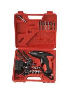 Buy Cordless Screwdriver With Accessories Black/Red in Saudi Arabia