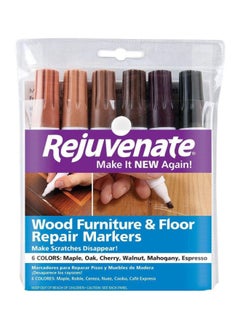 Buy 6-Piece Wood Furniture And Floor Repair Marker Set Brown in UAE