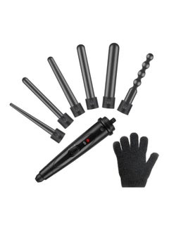 اشتري 6 in 1 interchangeable Wand Hair curling Iron set Black في الامارات