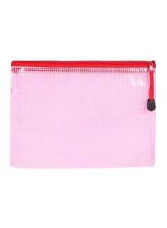 اشتري A5 Plastic Protective Zipper Bag Pink/Red في السعودية