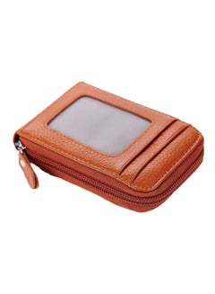 Buy Leather Credit Card Wallet Brown in Saudi Arabia