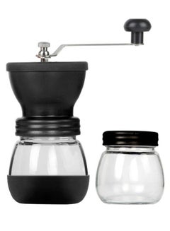 اشتري مطحنة قهوة يدوية مع مرطبانات من الزجاج أسود / شفاف في السعودية