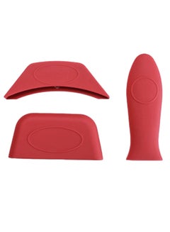 Buy 3-Piece Hot Handle Holder Sleeve Grip Cover Red in UAE