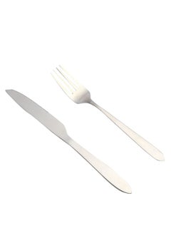 اشتري 2-Piece Knives And Forks Set فضي في الامارات