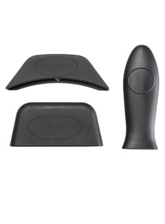 Buy 3-Piece Hot Handle Holder Sleeve Grip Cover Black in UAE