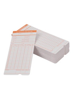 Buy 100-Piece 2-Sided Time Card Monthly Format Attendance Set White in UAE