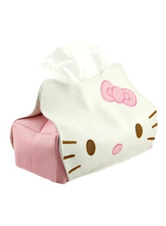 Buy Hello Kitty PU Leather Tissue Box Pink/White in UAE