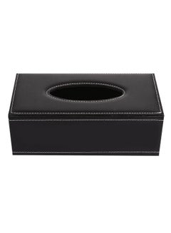 Buy Leather Tissue Box Black in UAE