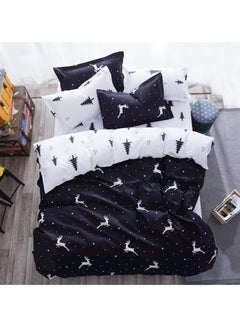 Buy 7-Piece Animal Printed Bedding Set Cotton Black/White Single in UAE