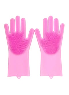 Buy 2-Piece Silicone Glove Set Pink in Egypt