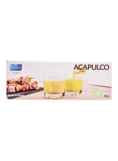 Buy 6-Piece Vicrila Acapulco Of Tumbler Set Clear 300ml in UAE