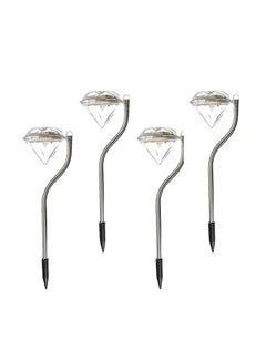 Buy 4-Piece Diamond Shaped Outdoor LED Solar Light Multicolour in Saudi Arabia