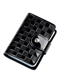 Buy Leather Wallet Card Case Holder Black in UAE