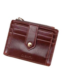 Buy Faux Leather Bifold Wallet Brown in Saudi Arabia