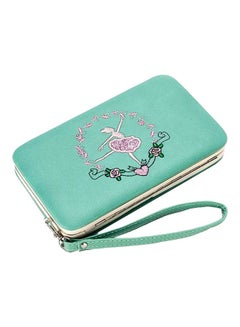 Buy PU Leather Clutch With Zipper Mint Green in Saudi Arabia