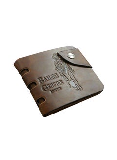 Buy Leather Wallet Card Bifold Purse Brown in UAE