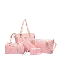 Buy 5-Piece Tote Bag Set Pink in Saudi Arabia