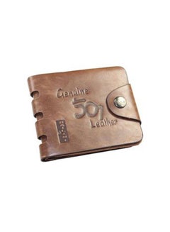 Buy Genuine Leather Bifold Wallet Brown in Saudi Arabia