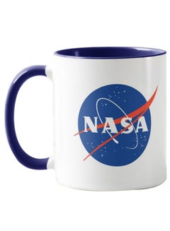 Buy Nasa Logo Printed Mug Navy Blue/White in Saudi Arabia