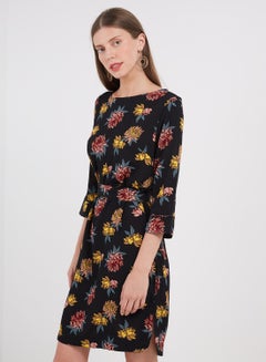 Buy Floral Printed Short Dress Multicolour in Saudi Arabia