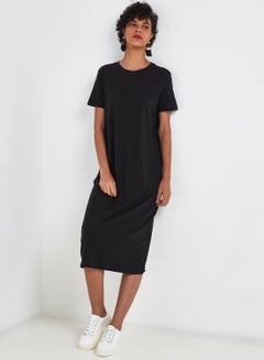 Buy Casual Midi Dress Black in Saudi Arabia