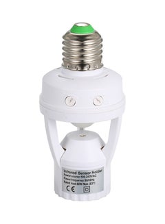 اشتري مقبس قاعدة مصباح LED مع جهاز استشعار حساس بالحركة بالأشعة تحت الحمراء السلبية طراز E27 أبيض 0.076كيلوجرام في الامارات