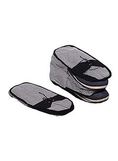 Buy 2 Piece Heavy Quilted Cotton Shoe Cover Set Black/White in UAE