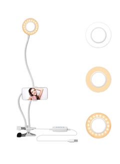 Buy 2-In-1 Flexible LED Light Beads Selfie Ring Stand Silver in Egypt