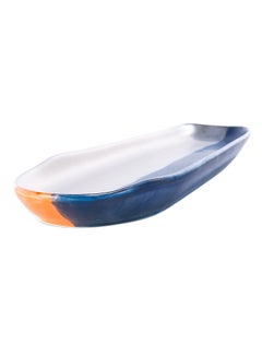 Buy Serving Plate Blue/White/Orange 850g in UAE