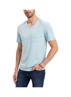 Buy Round Neck T-Shirt Blue Melange in Saudi Arabia