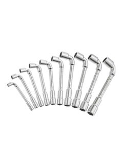 Buy 10-Piece Angled Socket Wrench Set Silver in Saudi Arabia