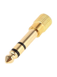 Buy 3.5 mm Female To 6.5 mm Male Audio Jack Adapter Plug Gold in UAE