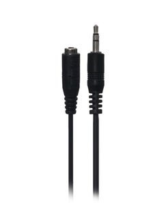 Buy Aux Male To Female Stereo Audio Extension Cable Black/Silver in Saudi Arabia