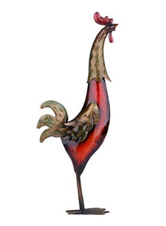 Buy Decorative Hen Sculpture Red/Gold in Saudi Arabia