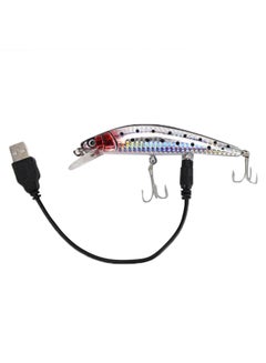 اشتري طُعم على شكل سمك مزود بمصباح LED قابل للشحن ومنفذ USB 12سم في السعودية