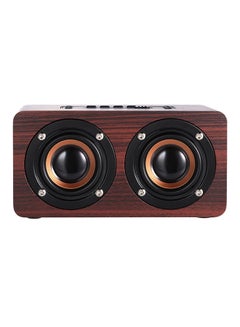 Buy Wood Grain Dual Bluetooth Speaker Black/Brown in Saudi Arabia