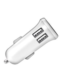 Buy 3.1A Dual USB Port Car Charger White in Saudi Arabia
